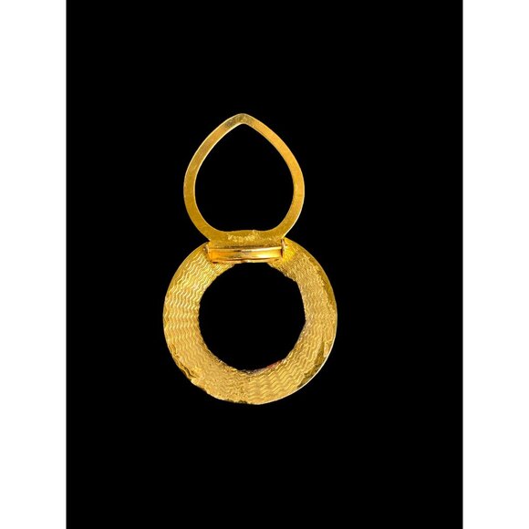 Custom Made Lieba USA Gold-Tone Scarf Ring Upcycled W/ Luxury Bag Canvas Accent - Picture 9 of 11